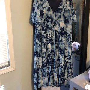 Blue & White tie-dye dress.